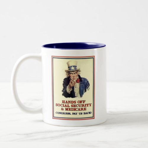 Hands Off Social Security Two_Tone Coffee Mug