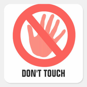 Hands Off Square Sticker