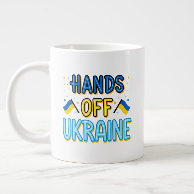 Hands Off Ukraine Specialty Jumbo Mug (Left)