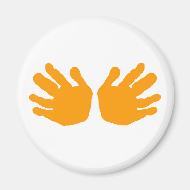 Hands Orange The MUSEUM Zazzle Gifts Magnet (Front)