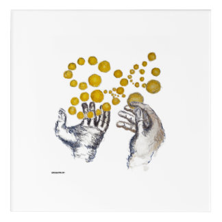 Hands outstretched for the future acrylic print