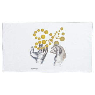 Hands outstretched for the future pillow case
