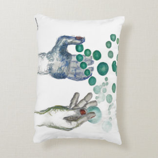 Hands Outstretched with Golden Globes Accent Pillow