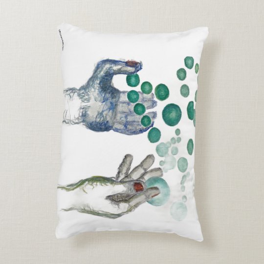 Golden Globes Hands Outstretched Accent Pillow