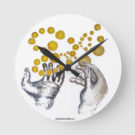 Golden Globes Hands Outstretched Artist Clock