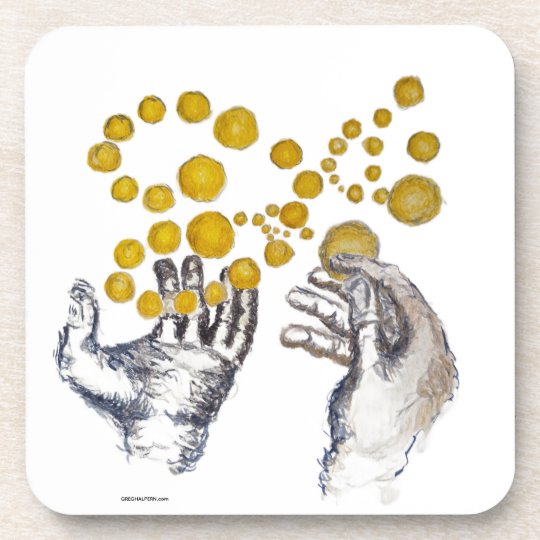 Golden Globes Hands Outstretched Beverage Coaster