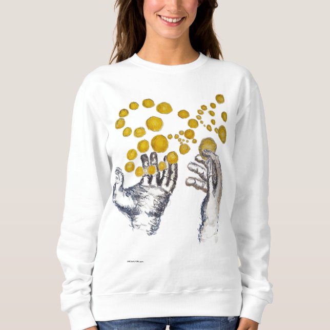 Hands Outstretched with Golden Globes Sweatshirt (Front)