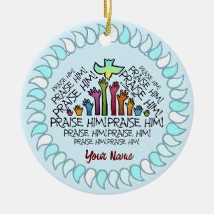 Hands Praise Him Christian ornament