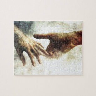 Hands Reaching Christian Gift Spiritual Wall Decor Jigsaw Puzzle