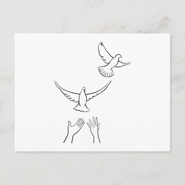 Hands Releasing Doves Postcard (Front)