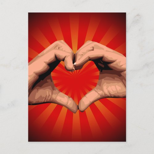 Hands Shape Heart Postcard