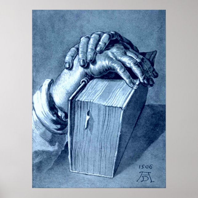 Hands Study with Bible - Durer Poster (Front)