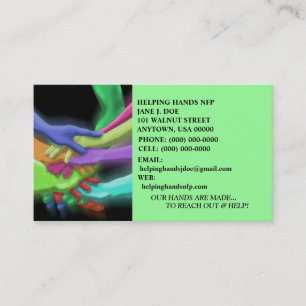 HANDS TEAM CHARITY NFP RETRO NEON BUSINESS CARDS