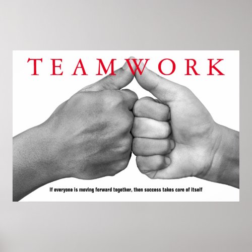 Hands Teamwork Inspirational Quote Motivational Poster