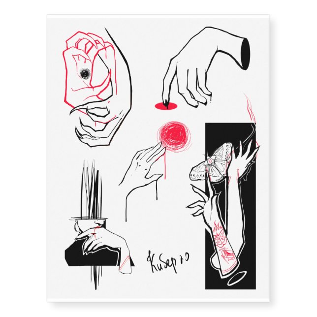 Hands Temporary Tattoos (Front)