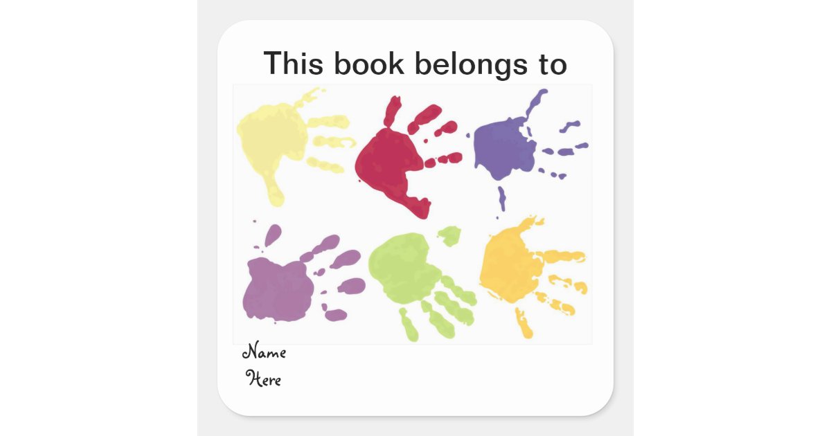Hands This Book Belongs To, Bookplate Sticker | Zazzle