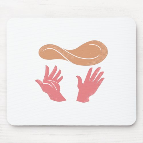 Hands throwing dough mouse pad