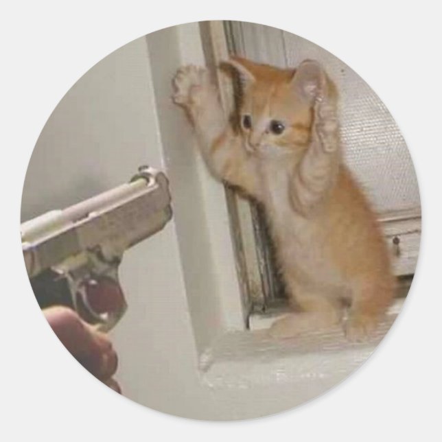 Hands Up! Classic Round Sticker (Front)