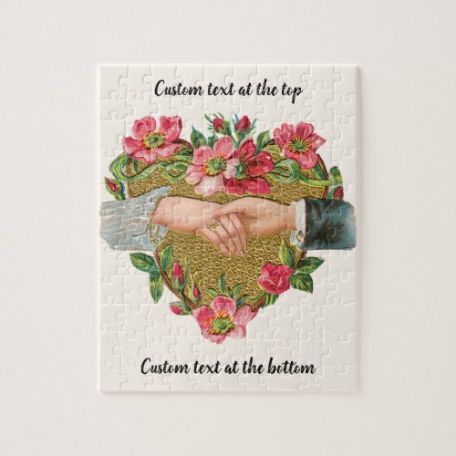 Hands w Flowers Vintage Victorian Valentines Day Jigsaw Puzzle