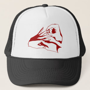 Hands Wedding Rings Give Take Marry Trucker Hat