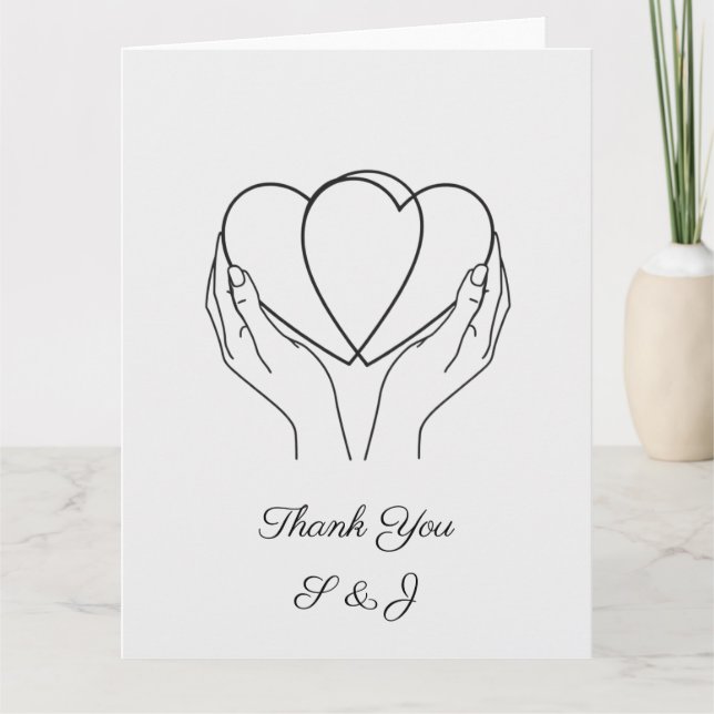 Hands Wedding Thank You Card (Front)