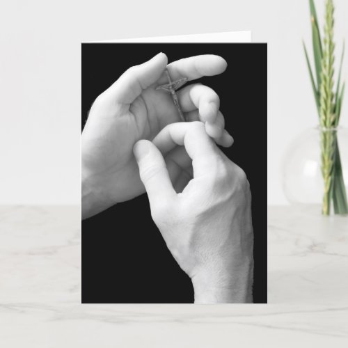 Hands with Crucifix religious Easter Holiday Card