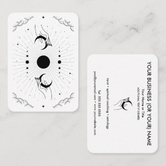 Hands with Moons Tarot Psychic Business Card