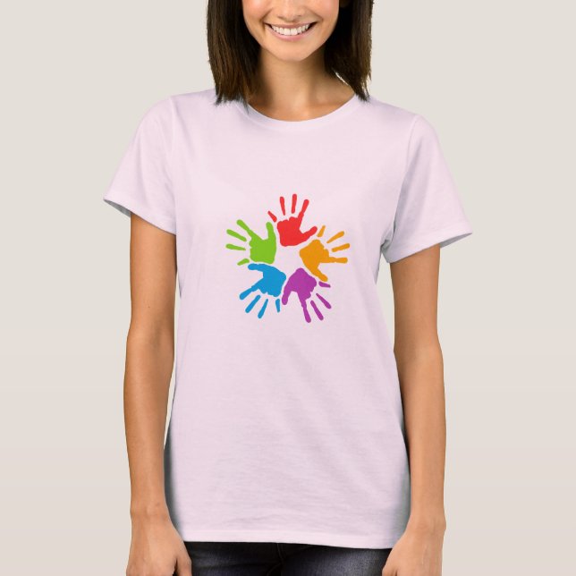 "Hands" Women's Bella Ringer T-Shirt (Front)
