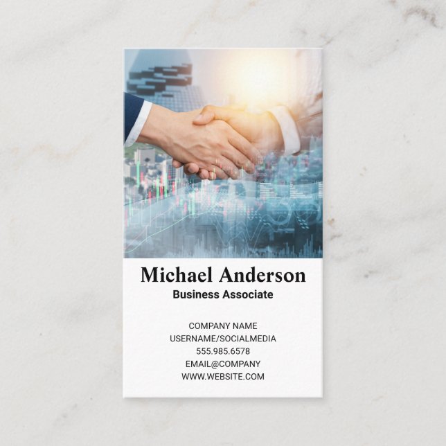 Handshake | Business Deal | Financials  Business Card (Front)