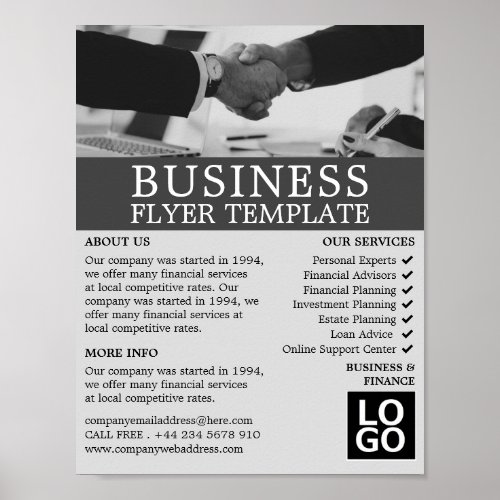 Handshake Business  Finance Advertising Poster