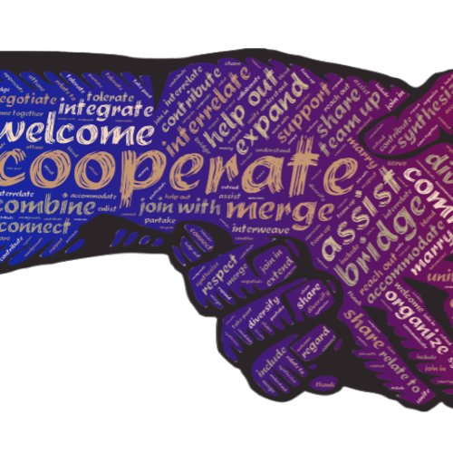 Handshake Connect Inspirational Word Art Poster
