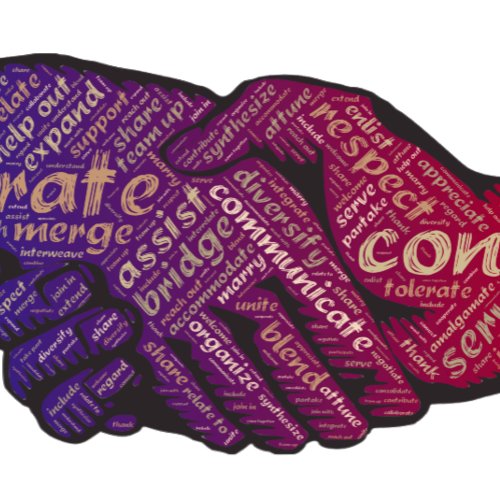 Handshake Connect Inspirational Word Art  T_Shirt