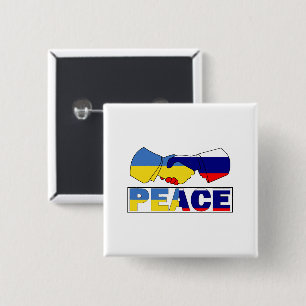 Handshake of Peace, Ukraine Russia Flag Button