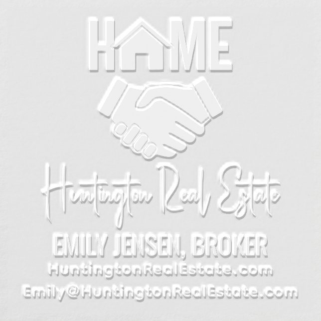 Handshake Real Estate Business Name URL Email Sq Embosser (Design)