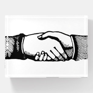 Handshake Retro Vintage Hands Image Paperweight