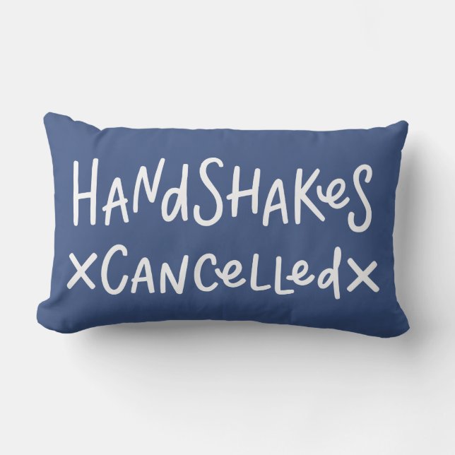 Handshakes Cancelled Lumbar Pillow (Front)