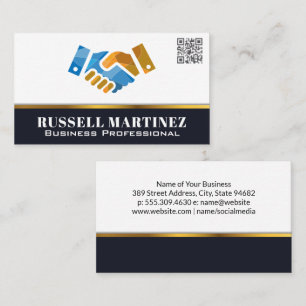 Handshaking Logo   QR  Code Business Card