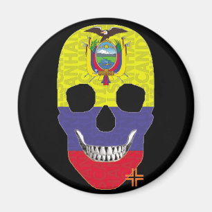 HANDSKULL Ecuador round magnet   B2