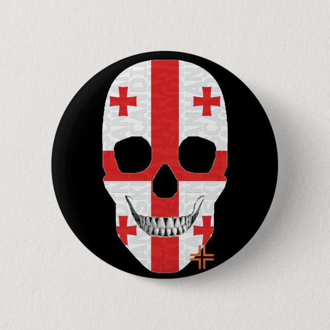 HANDSKULL Georgia Round Badge  black B2 Button (Front)