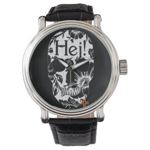 HANDSKULL Hej watch mens leather B2