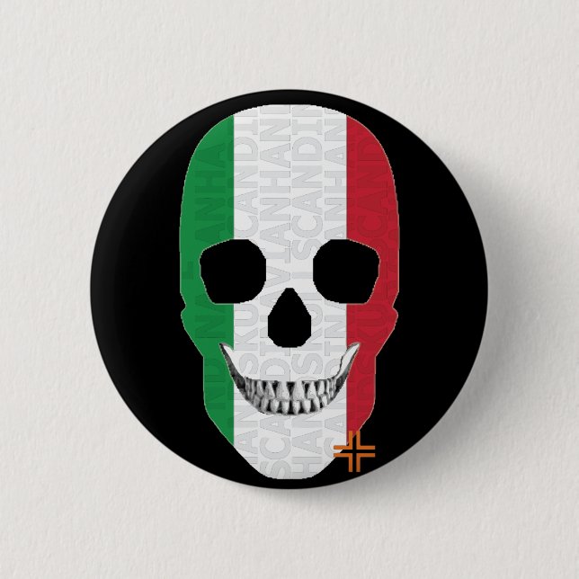 HANDSKULL Italy Round Badge  black B2 Button (Front)