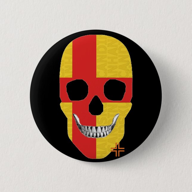 HANDSKULL Kalmar Round Badge  black B2 Button (Front)