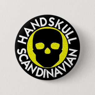HANDSKULL LIV Pineapple Round Badge black P3 Button