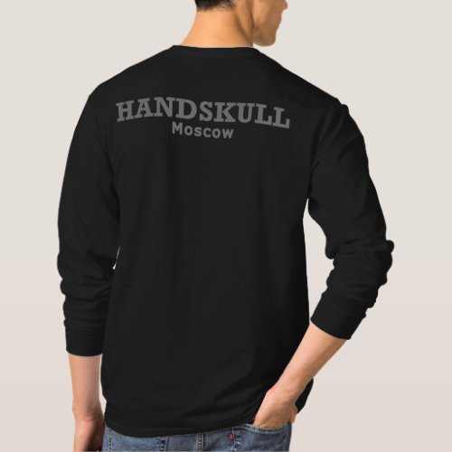 HANDSKULL Moscow _ Cross Hanes Nano Long Sleeve T_Shirt