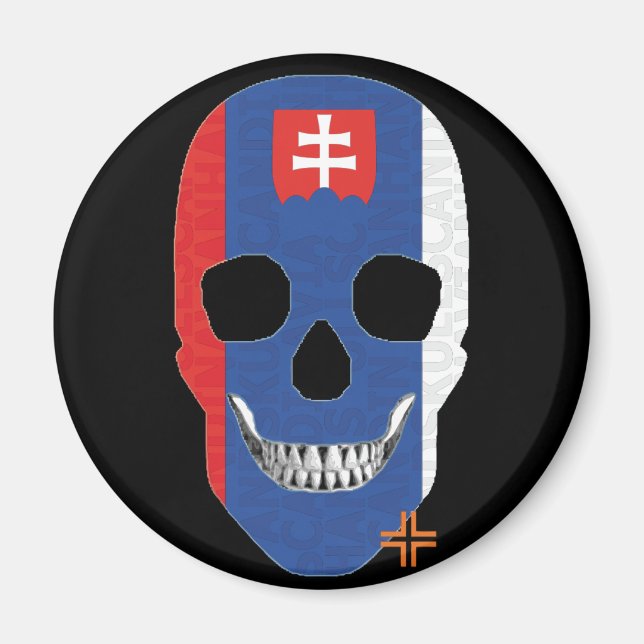 HANDSKULL Slovakia round magnet   B2 (Front)