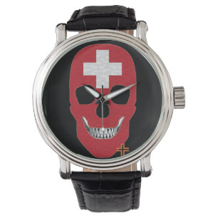 HANDSKULL Switzerland watch mens leather B2