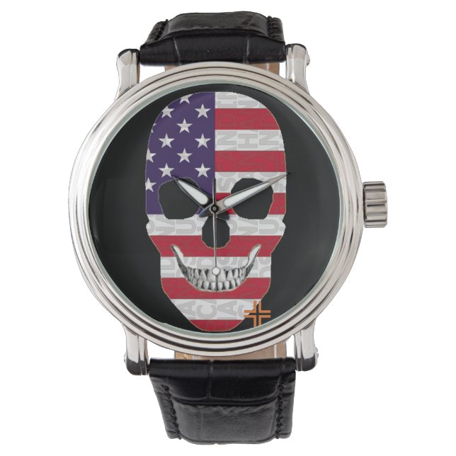 HANDSKULL USA watch mens leather  B2 (Front)