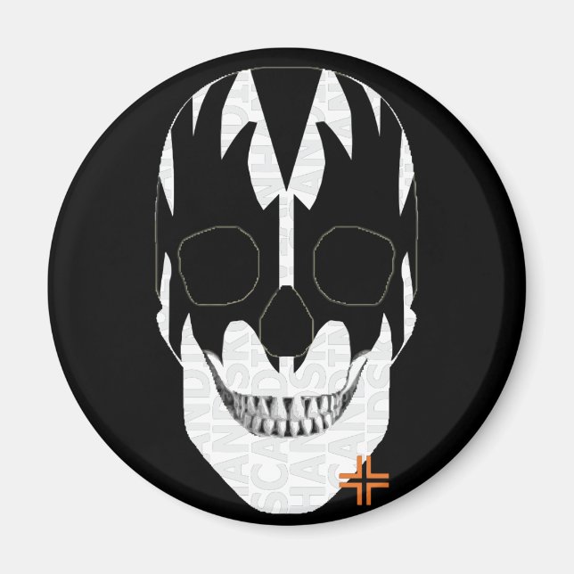 HANDSKULL Vampire round magnet   B2 (Front)