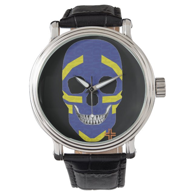 HANDSKULL Viking watch mens leather  B2 (Front)
