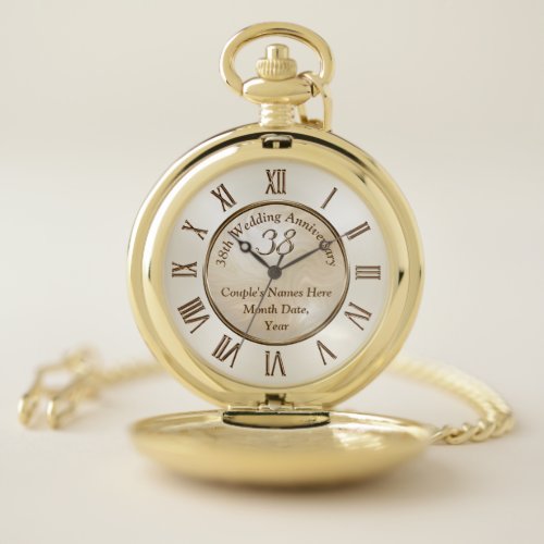 Handsome 38th Wedding Anniversary Gifts for Him Pocket Watch